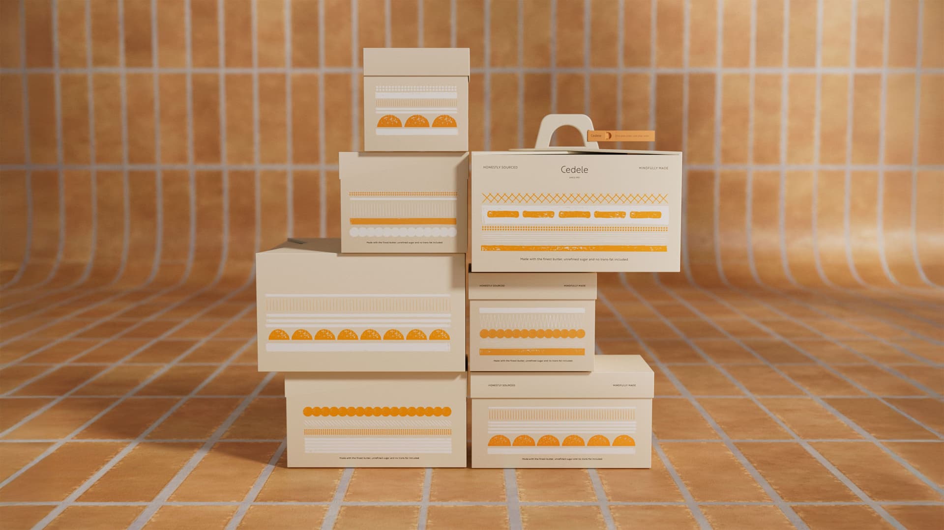 Cedele Singapore strategy-led rebrand: Cake Box Packaging Graphic Design